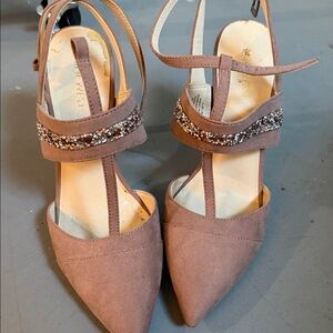 Nine West Beaded Ankle Strap Heels